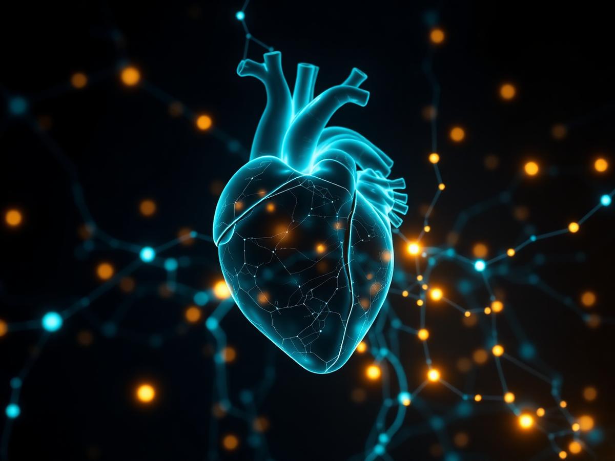 Luminous heart connected to a network of metabolic and neural nodes